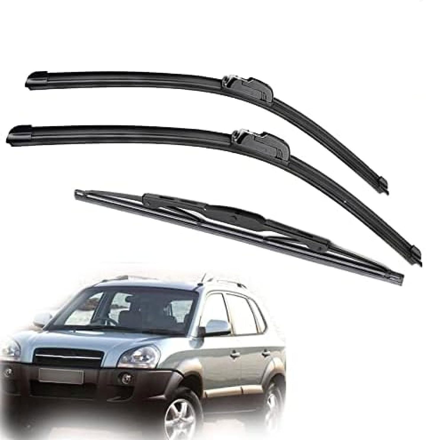 Scheibenwischer für Hyundai Tucson JM 2004-2009 24" 16" 13", Auto Scheibenwischer Vorne Und Hinten Wischerblätter Set Teile Ersatzwischblätter von CUPLES