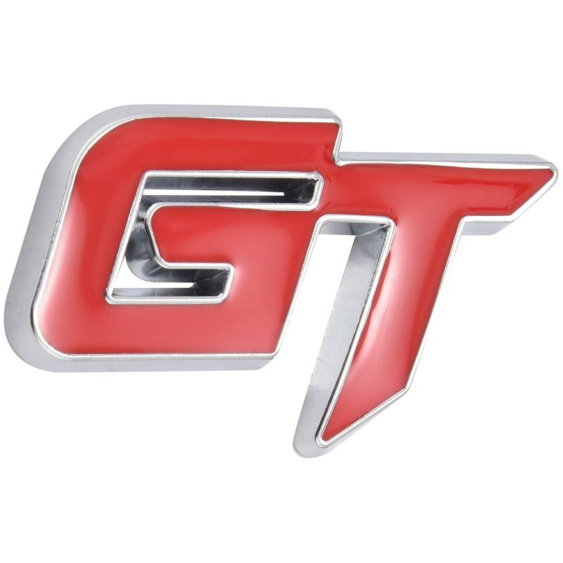 CURTT Autoaufkleber mit 3D-Gt-Logo, für Ford Focus 2 / 3 / Fiesta / Mondeo / MK2, Rot + Silber von CURTT