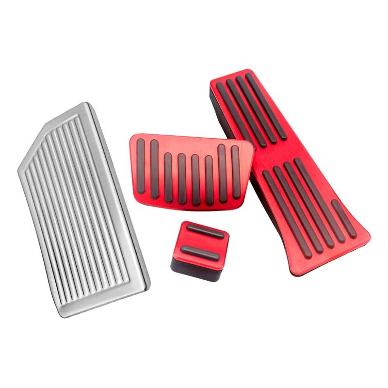 Kupplungspedalabdeckung Für Hyundai Für Tucson TL 2015-2020 Auto Accelerator Kraftstoff Bremse Kupplung Pedal Abdeckung Fußstütze Pedale Anti-Slip Pad Pedale Kappen(Red AT Footrest) von CUTEAS