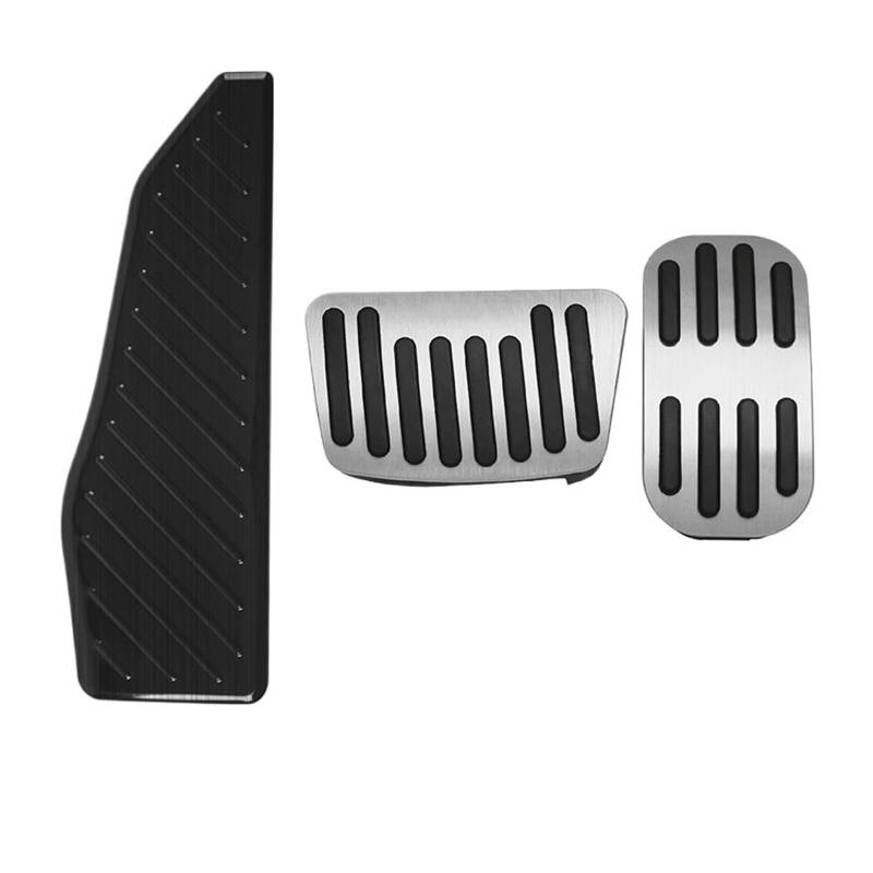 Kupplungspedalabdeckung Für Toyota Für Corolla Für Kreuz XG10 2021 2022 2023 Auto Fuß Rest Pedal Accelerator Kraftstoff Bremspedal Abdeckung Pads Pedale Kappen(3pieces Black Silver) von CUTEAS