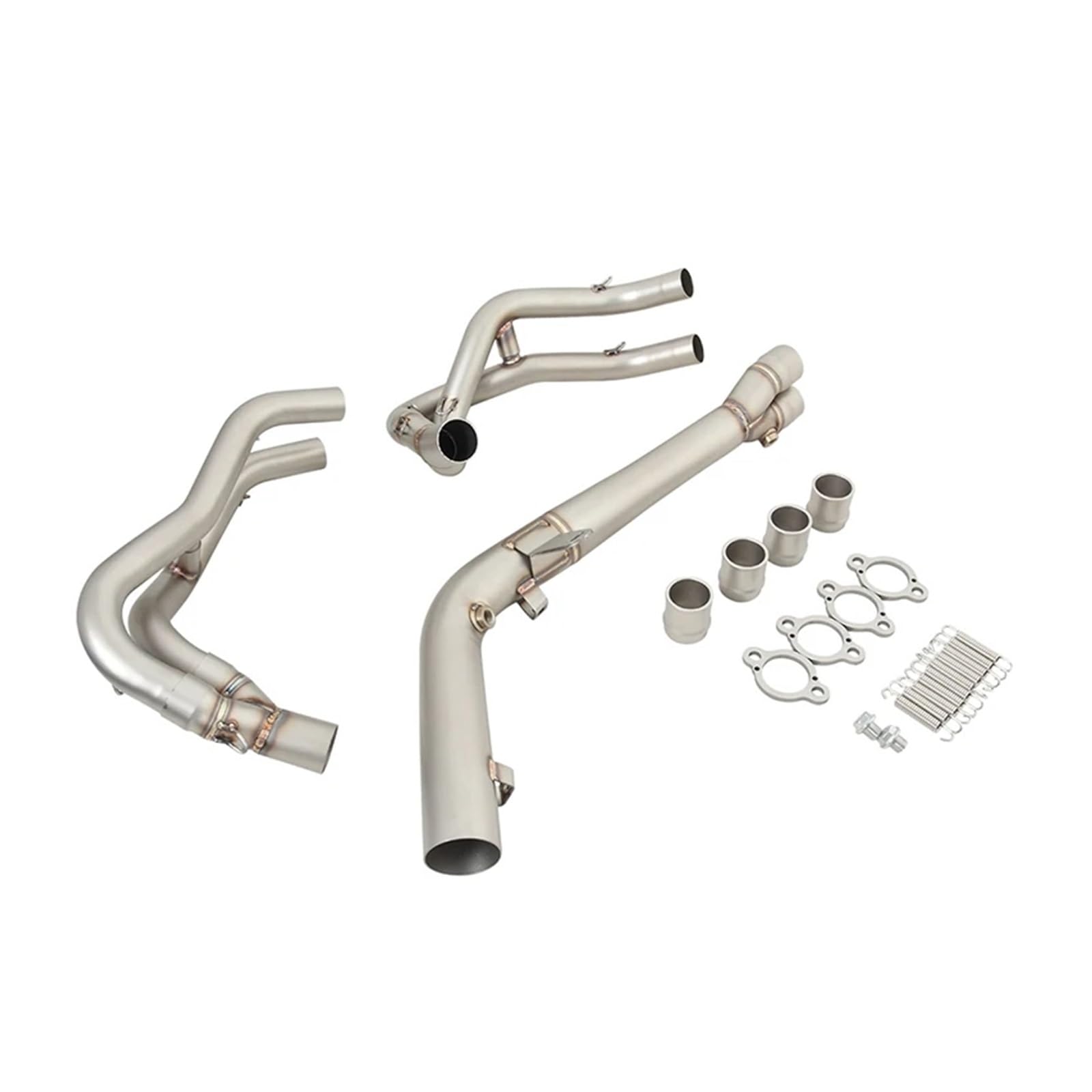 Motorrad-Endrohre Für Kawasaki Für ZX4R Für ZX4RR SE SR 2023 Motorrad Auspuff Ändern Vorne Link Rohr Motorrad Auspuffrohr(Stainless Steel) von CUTEAS