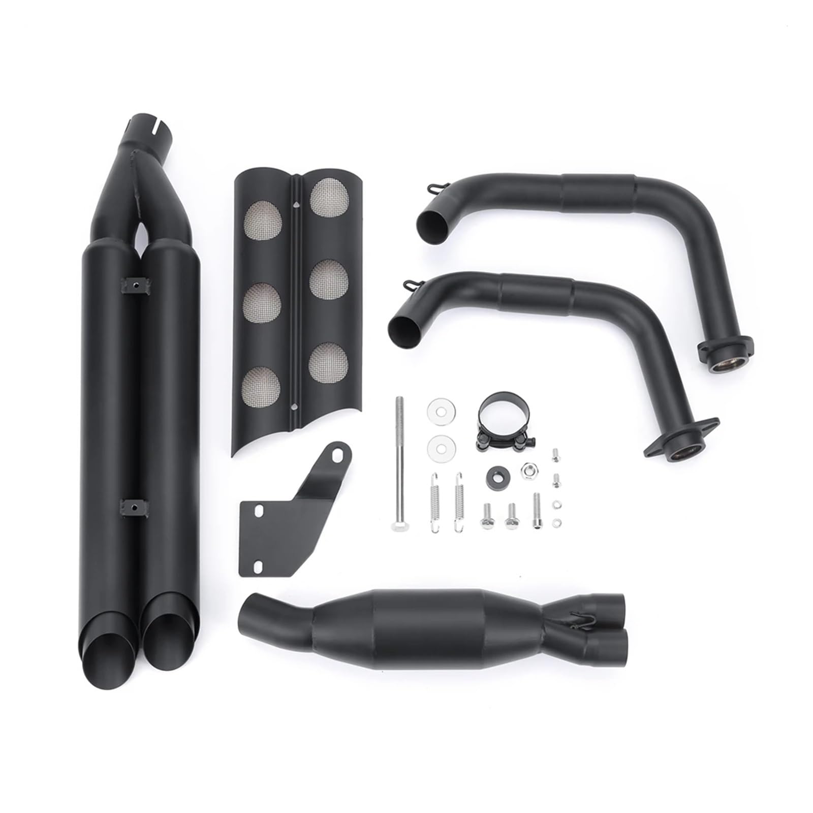 Motorrad-Endrohre Motorrad Slip-on Schalldämpfer Auspuffrohr Mit Hitzeschild Kit Für Kawasaki Für Vulcan 650 Für VN650 2015-2022 Motorrad Auspuffrohr(Double Pipe) von CUTEAS