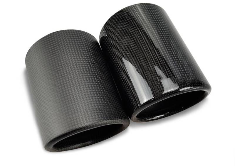 Schalldämpferspitze Für Autozubehör Real Carbon Fiber Auspuffrohrabdeckung Universalspitzen Auto Endrohre(Curly Glossy 101mm) von CUTEAS