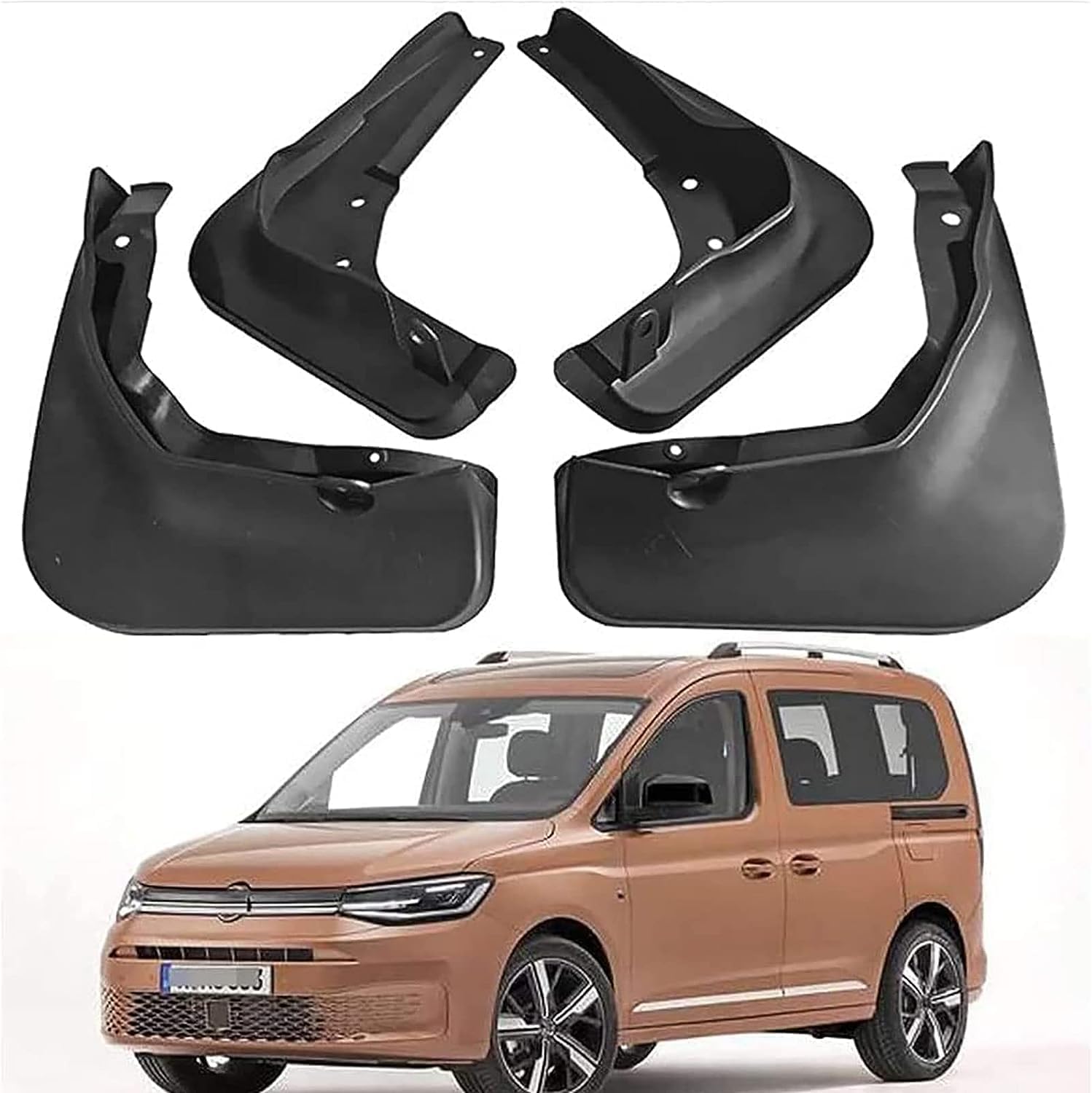 4 StüCk Auto SchmutzfäNger für VW Caddy 2004-2015, Schmutzfänger Vordere Hintere Spritzschutz Staubdicht Spritzfest Styling Zubehör von CUTSKY