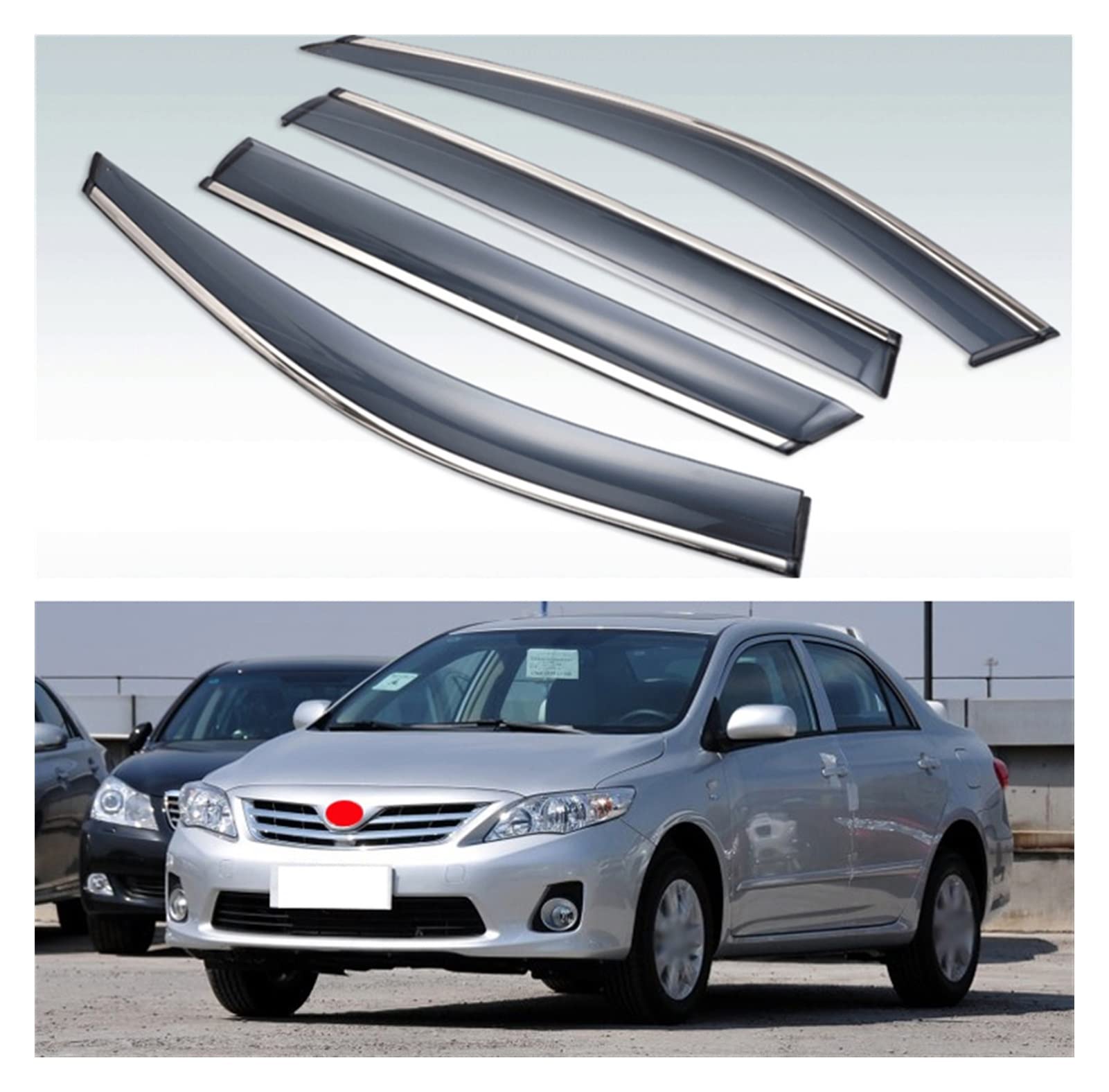 Visier Deflector Außenträger Deflektor Für Toyota Corolla 2008-2013 Windabweiser Seitenfenster Regenabweiser von CUTSUGOK