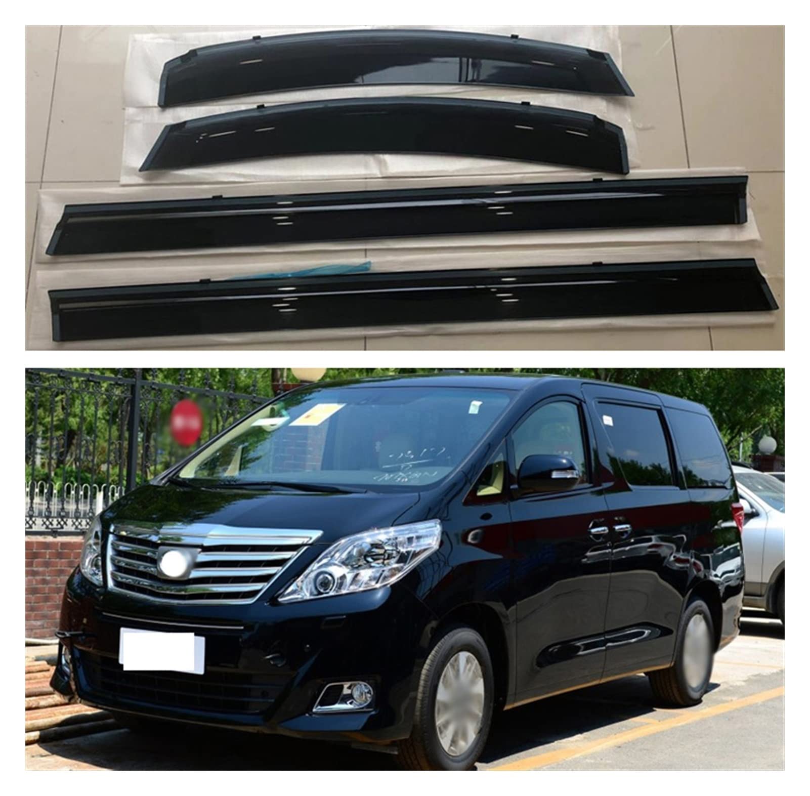 Visier Deflector Exterieur Shades Deflector Für Toyota Alphard Vellfire 2011 2012 2013 Windabweiser Seitenfenster Regenabweiser von CUTSUGOK