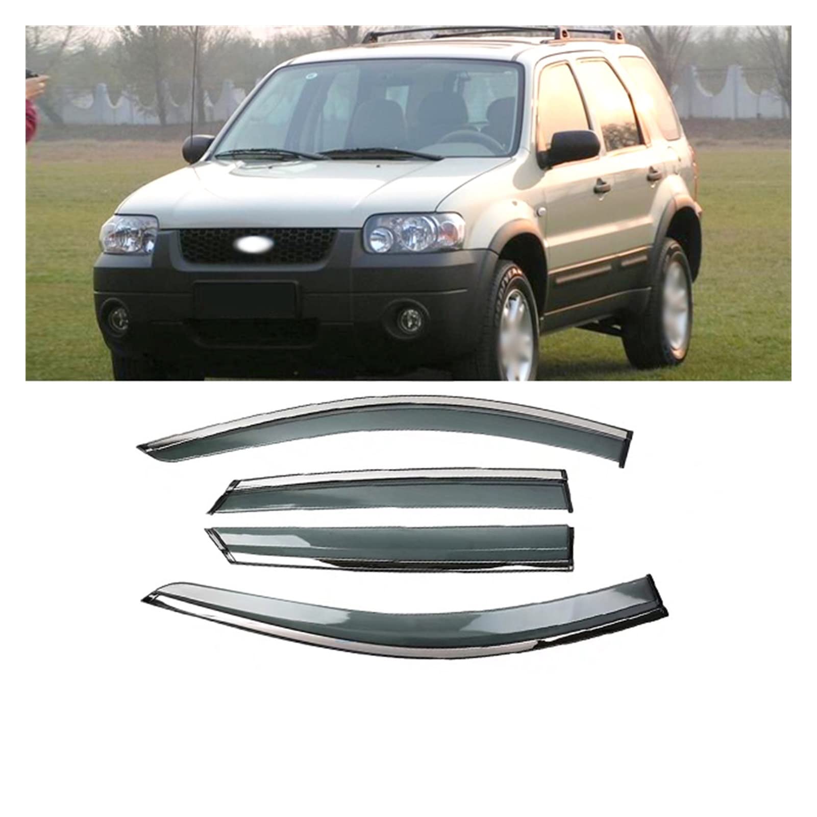 Visier Deflector Fenstervisier Rain Deflector Für Ford Kuga 2005 Windabweiser Seitenfenster Regenabweiser von CUTSUGOK