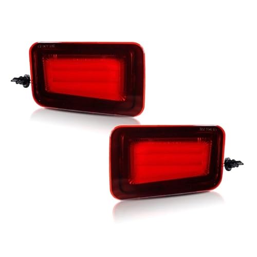 Auto-Blinklicht für Hummer H2 2003-2009, 12 V, Amber, LED, Seitenmarker, Blinker, Seitenlicht, Frontleuchte und Rückleuchte, rot, Blinkerabdeckung (4 2 Bumperlichter) von CUWLTXA