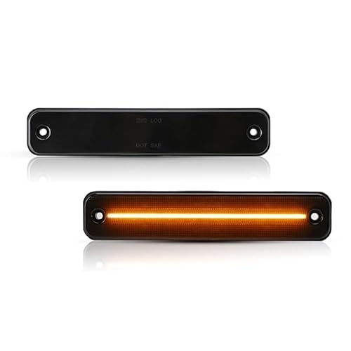 CUWLTXA Auto-Blinklicht für Hummer H2 2003-2009, 12 V, Amber, LED, Seitenmarker, Repeater, Blinker, Seitenblinker, Lampe vorne und hinten, rot, Blinker (1 2 Stück vorne Smoked) von CUWLTXA