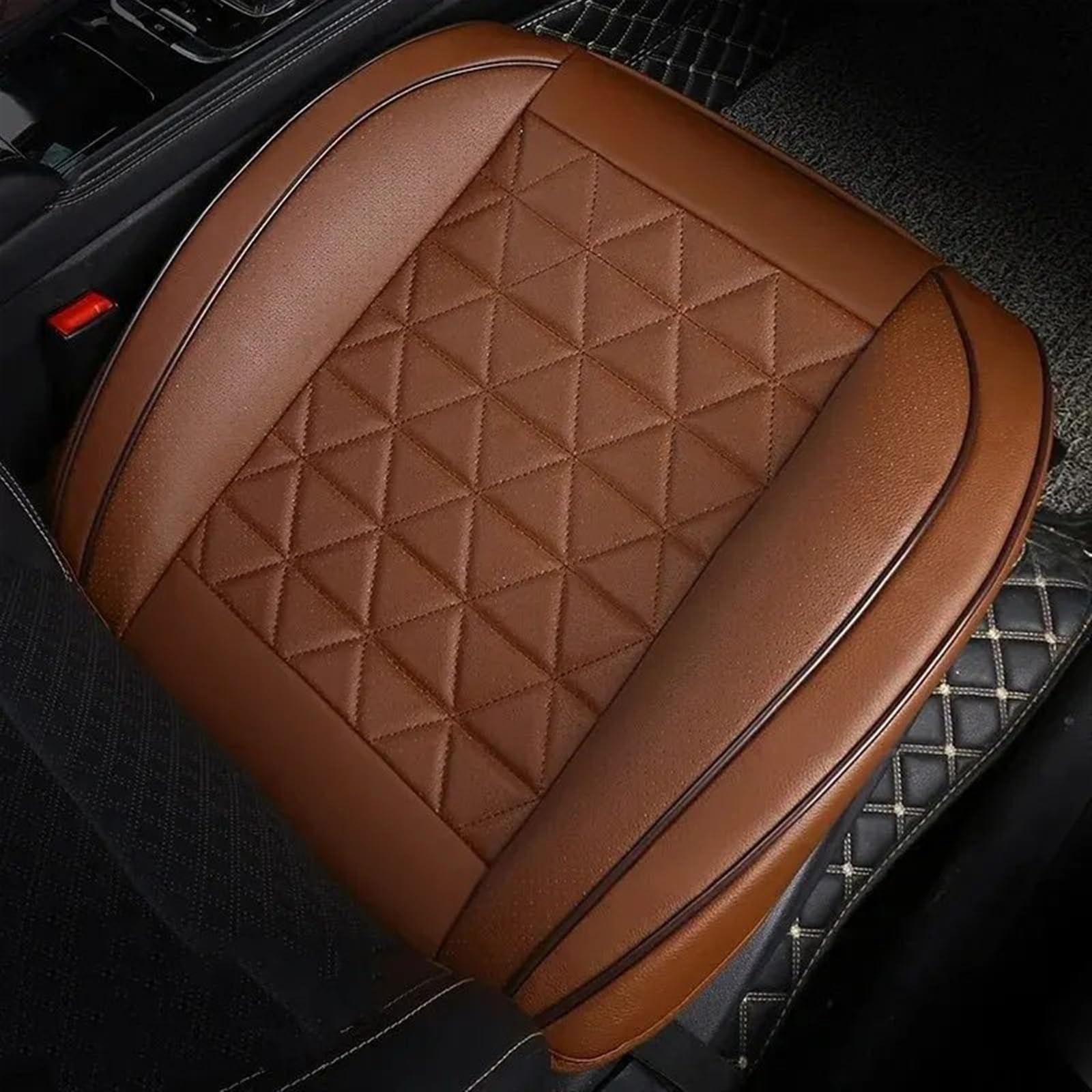 Autositzbezug Vordere Autositzabdeckung PU-Leder Autos Sitzkissen Autos Seat Protector Universal Auto Stuhl Pad Matte(10) von CUYNZEAS