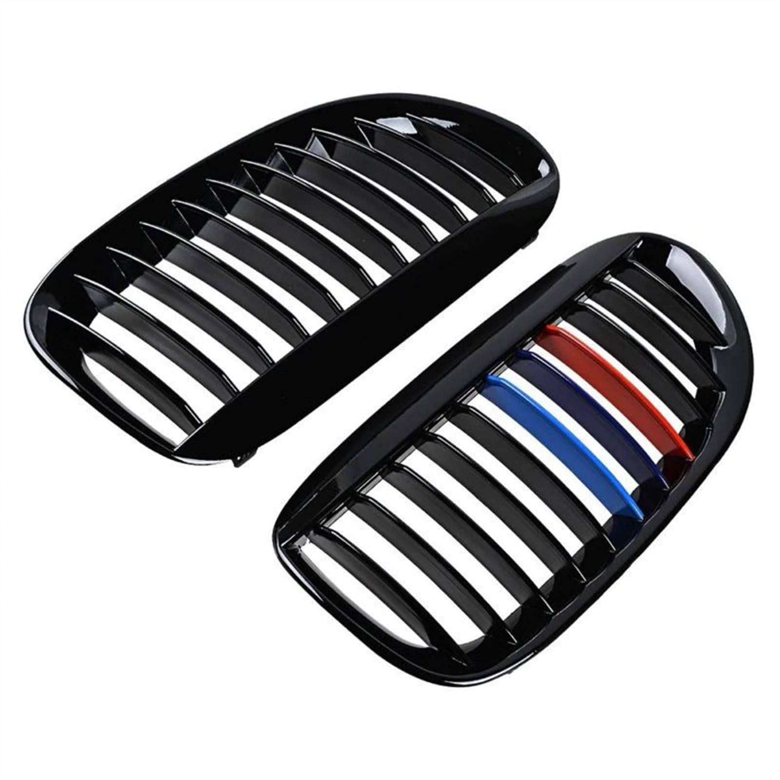 CUYNZEAS Für E63 E64 650i 645Ci M6 04–10, 2 Stück Auto-Frontgrill, Glänzendes Schwarzes Kühlergrill-Zubehör Auto-Nebelscheinwerfergitter von CUYNZEAS