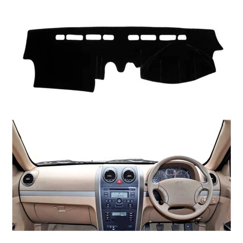 Auto Dashboard Abckung Matte Armaturenbrett-Abckung Matte Pad Für Great Für Wand Für Haval Für H3 Für H5 2010–2012 Dashmat Sonnenschutz Schutz Teppich Teppich Auto-Styling-Zubehör(Black(Black Edge),RH von CVZSD