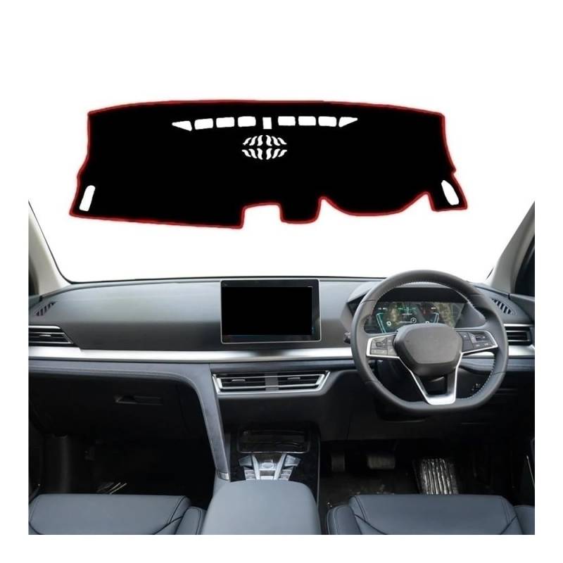 Auto Dashboard Abckung Matte Armaturenbrett Abckung Pad Für BYD Für Song Für Pro Für EV Für DM 2019-2022 Anti-Slip Matte Sonnenschutz Dashmat Dash Auto Schützen Teppich Zubehör(Color:A:Red,RHD_STYLE A von CVZSD