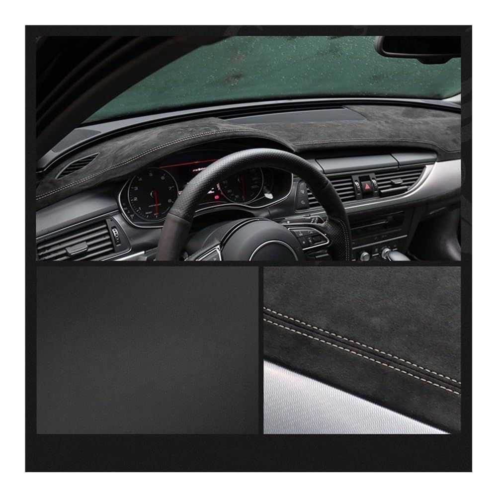 Auto Dashboard Abckung Matte Auto Dashboard Abckungen Für Alfa Für Romeo Für Giulia Für Stelvio 2015-2022 Auto Zubehör Dashboard Sonnenschirm Kissen Pad Teppiche(Black: Beige thread) von CVZSD