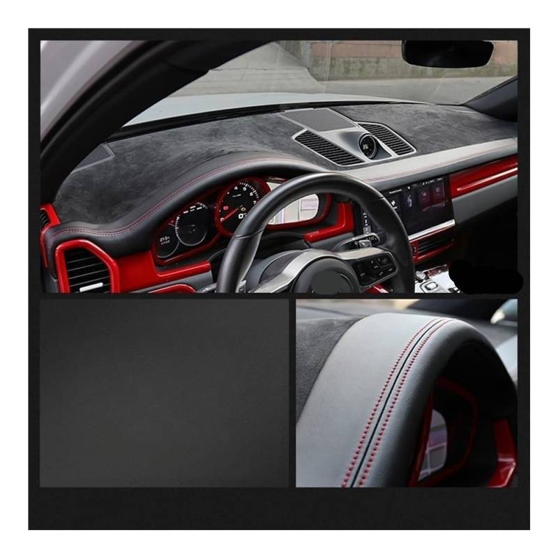 Auto Dashboard Abckung Matte Auto Dashboard Abckungen Für Alfa Für Romeo Für Giulia Für Stelvio 2015-2022 Auto Zubehör Dashboard Sonnenschirm Kissen Pad Teppiche(Red) von CVZSD