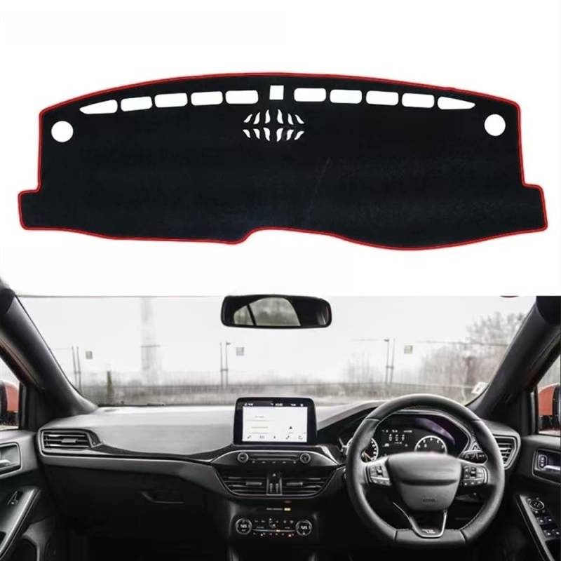 Auto Dashboard Abckung Matte Flanell Für Ford Für Focus 4 2019 2020 Für MK4 Dashboard Cover Schützen Pad Auto Dash Board Sonnenschirm Teppich Dashmat Kissen(Color:A:Red,RHD) von CVZSD