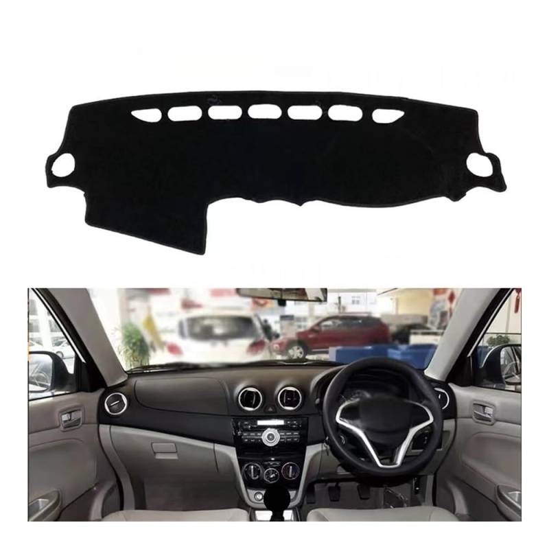 Auto Dashboard Abckung Matte Für Changan Für Alsvin Für V3 2012-2015 Auto Zubehör Dash Board Sonnenschirm Teppich Dashboard Cover Schützen Pad(Black Edge,RHD) von CVZSD