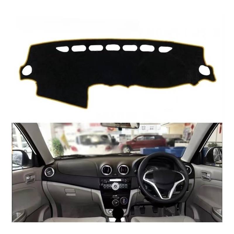 Auto Dashboard Abckung Matte Für Changan Für Alsvin Für V3 2012-2015 Auto Zubehör Dash Board Sonnenschirm Teppich Dashboard Cover Schützen Pad(Brown Edge,RHD) von CVZSD