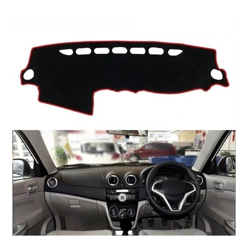 Auto Dashboard Abckung Matte Für Changan Für Alsvin Für V3 2012-2015 Auto Zubehör Dash Board Sonnenschirm Teppich Dashboard Cover Schützen Pad(Red Edge,RHD) von CVZSD