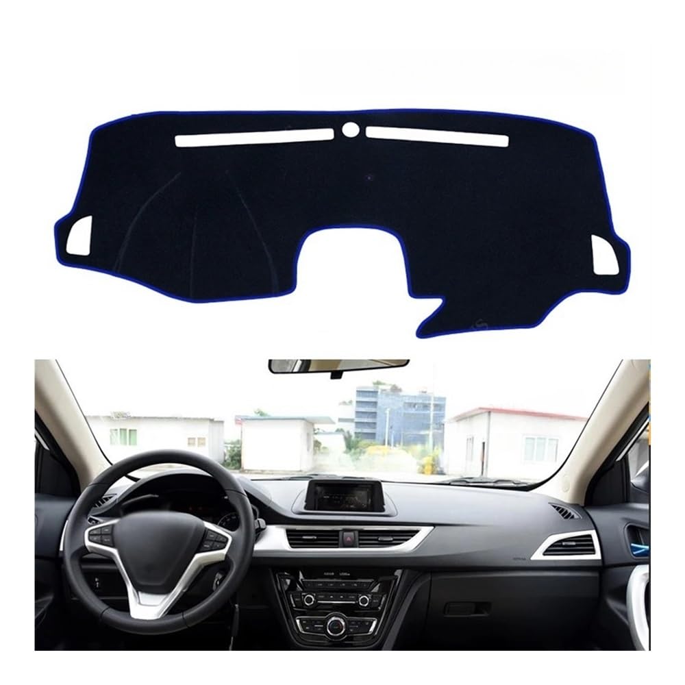 Auto Dashboard Abckung Matte Für Changan Für Alsvin Für V7 2014-2017 Auto Zubehör Dash Board Sonnenschirm Teppich Dashboard Cover Schützen Pad(Blue Edge,LHD) von CVZSD