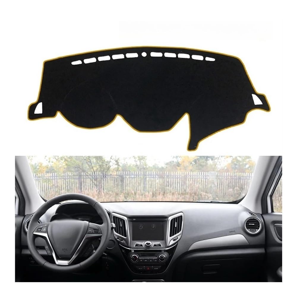 Auto Dashboard Abckung Matte Für Changan Für CS15 2016-2019 Auto Zubehör Dash Board Sonnenschirm Teppich Dashmat Dashboard Cover Schützen Pad(Brown Edge,LHD) von CVZSD