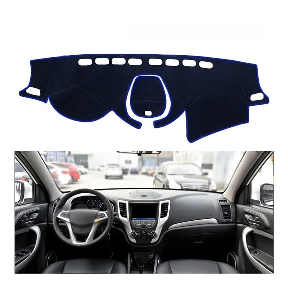 Auto Dashboard Abckung Matte Für Changan Für CS35 2012-2017 Auto Zubehör Dash Board Sonnenschirm Teppich Dashboard Cover Schützen Pad(Blue Edge,LHD) von CVZSD