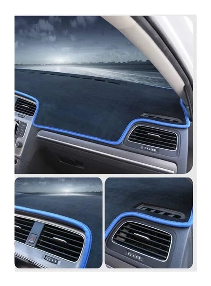 Auto Dashboard Abckung Matte Für Ford Für Mustang 2015-2018 Dashboard Matte Abckung Dashmat Pad Sonnenschutz Instrument Schützen Teppich Auto Styling Zubehör(Black and Blue Edge,LHD) von CVZSD