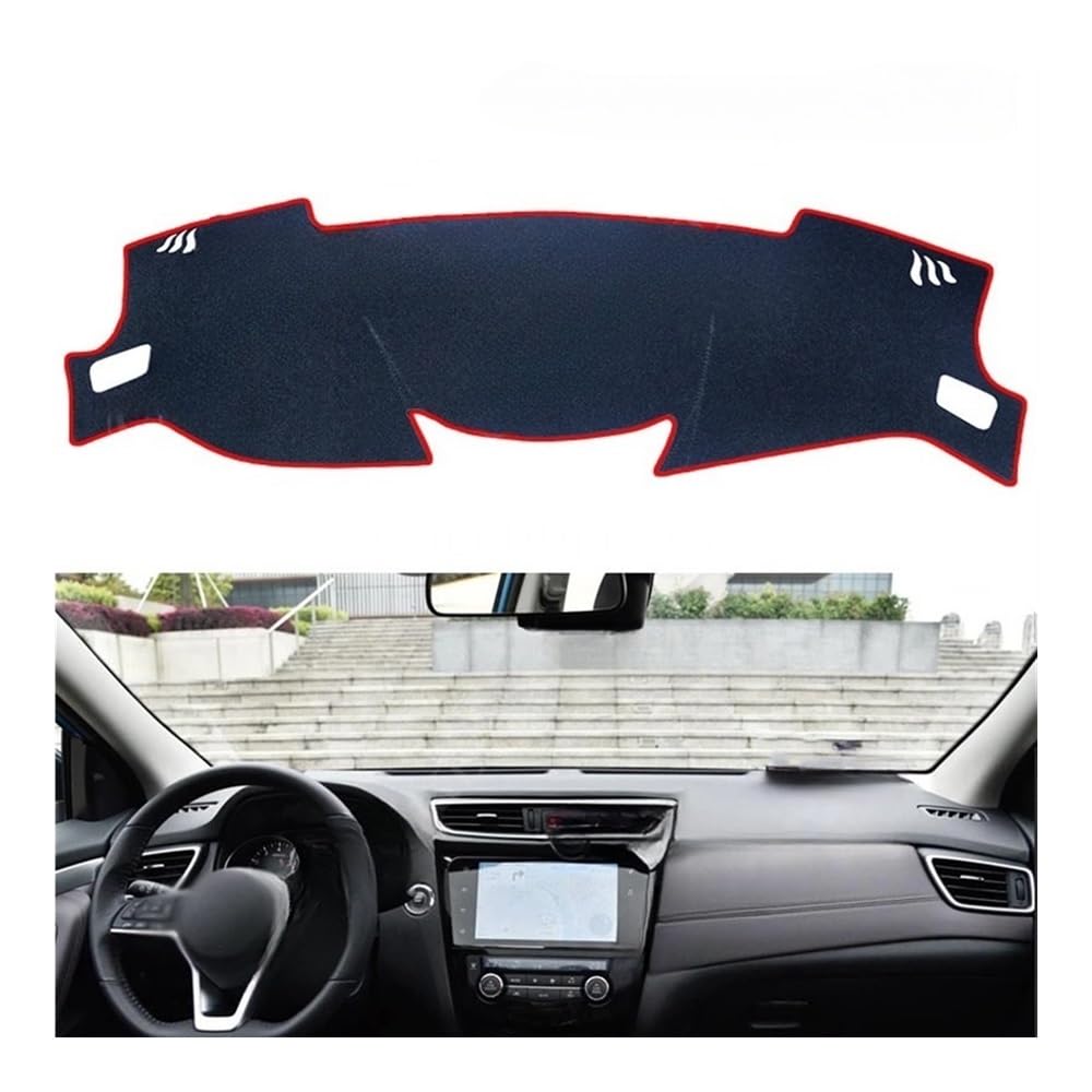 Auto Dashboard Abckung Matte Für Für Qashqai Für J11 2014-2020 Auto Zubehör Dash Board Sonnenschirm Teppich Dashboard Cover Schützen Pad(Red Edge,LHD) von CVZSD