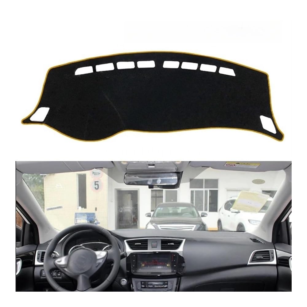 Auto Dashboard Abckung Matte Für Für Sentra Für B17 2013-2019 Für Pulsar Für Sylphy Zubehör Dash Board Sonnenschirm Teppich Dashboard Abckung Schutzhülle Pad(Brown Edge,LHD) von CVZSD