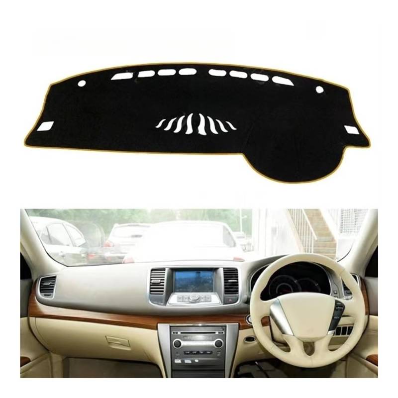 Auto Dashboard Abckung Matte Für Für Teana Für Altima Für J32 2008-2012 Zubehör Dash Board Sunsha Teppich Dashboard Cover Schützen Pad(Brown Edge,RHD) von CVZSD