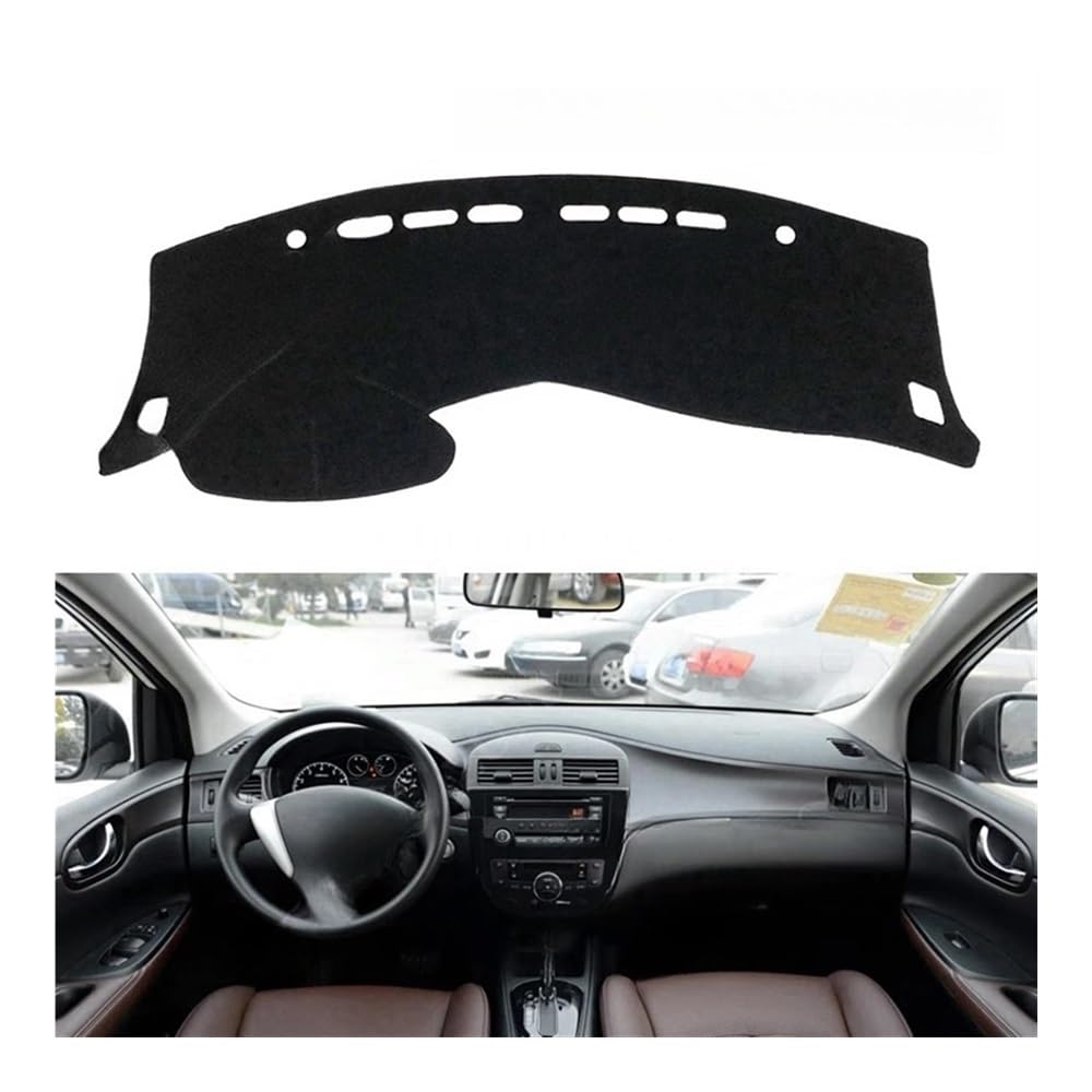 Auto Dashboard Abckung Matte Für Für Tiida Für Pulsar Für C12 2012-2014 Zubehör Dash Board Sonnenschirm Teppich Dashboard Cover Schützen Pad(Black Edge,LHD) von CVZSD