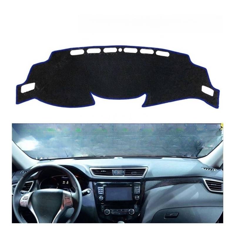 Auto Dashboard Abckung Matte Für Für X-Trail Für T32 2014-2018 Zubehör Dash Board Sonnenschirm Teppich Für X Trail Für XTrail Dashboard Abdeckung Schutz Pad(Blue Edge,LHD) von CVZSD