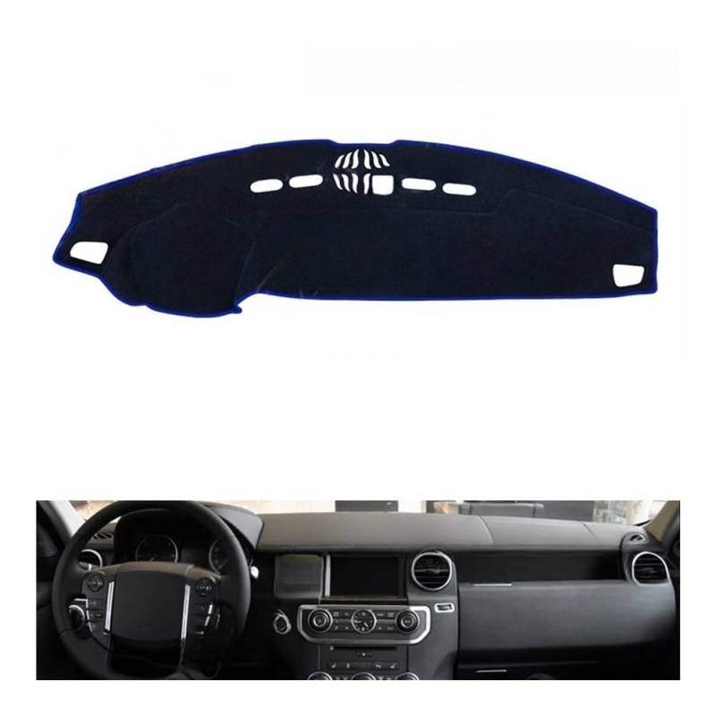 Auto Dashboard Abckung Matte Für Land Für Rover Für Discovery 3 4 2005–2016 Für LR3 Für LR4 Für L319 Auto-Armaturenbrett Sunsha-Teppich Armaturenbrett-Abckung Schutzpolster(Blue Edge,LHD) von CVZSD