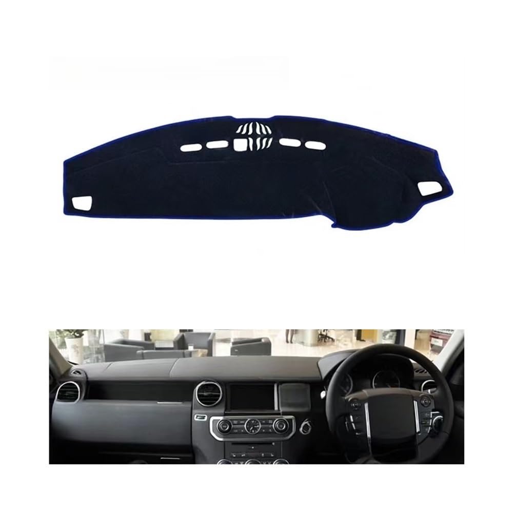 Auto Dashboard Abckung Matte Für Land Für Rover Für Discovery 3 4 2005–2016 Für LR3 Für LR4 Für L319 Auto-Armaturenbrett Sunsha-Teppich Armaturenbrett-Abckung Schutzpolster(Blue Edge,RHD) von CVZSD