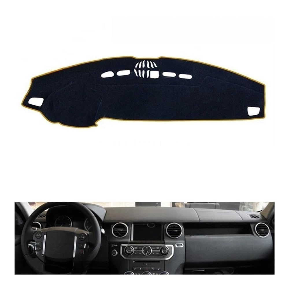 Auto Dashboard Abckung Matte Für Land Für Rover Für Discovery 3 4 2005–2016 Für LR3 Für LR4 Für L319 Auto-Armaturenbrett Sunsha-Teppich Armaturenbrett-Abckung Schutzpolster(Brown Edge,LHD) von CVZSD