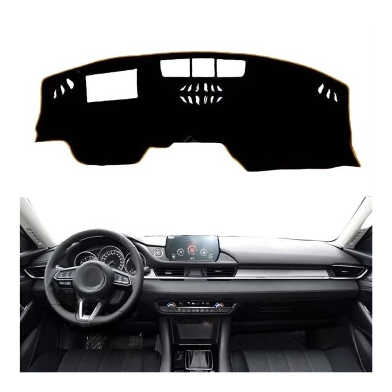 Auto Dashboard Abckung Matte Für Mazda 6 2020-2022 Autoteppich Armaturenbrett Sonnenschutz Teppich Innen Anti-Sonne Anti-Rutsch-Matte Aufkleber Armaturenbrett Abdeckung Schutzpolster(Brown Edge,LHD_WI von CVZSD