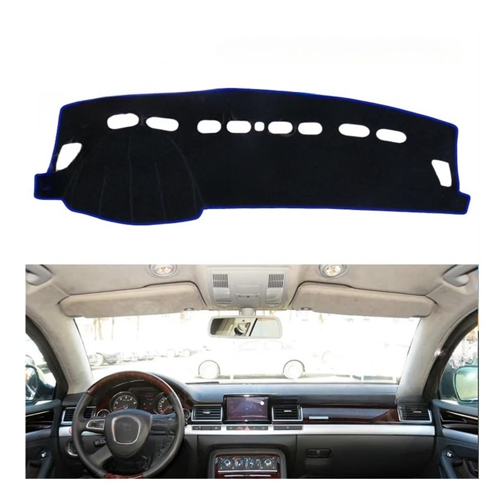 Auto Dashboard Abckung Matte Polyester Für A8 Für D3 2003-2010 Für 4E Auto Zubehör Dash Board Sonnenschirm Teppich Für S-linie Dashboard Abckung Schutz Pad(Blue Edge,LHD) von CVZSD