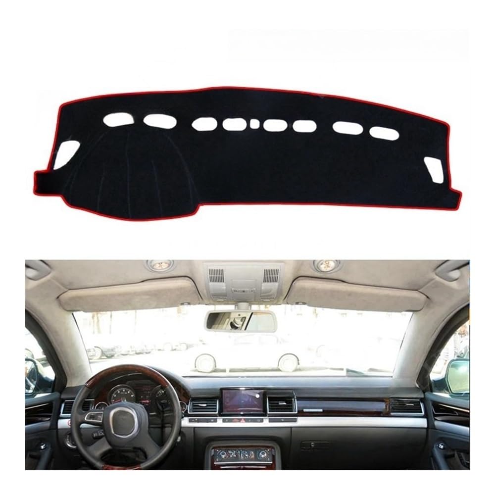 Auto Dashboard Abckung Matte Polyester Für A8 Für D3 2003-2010 Für 4E Auto Zubehör Dash Board Sonnenschirm Teppich Für S-linie Dashboard Abckung Schutz Pad(Red Edge,LHD) von CVZSD