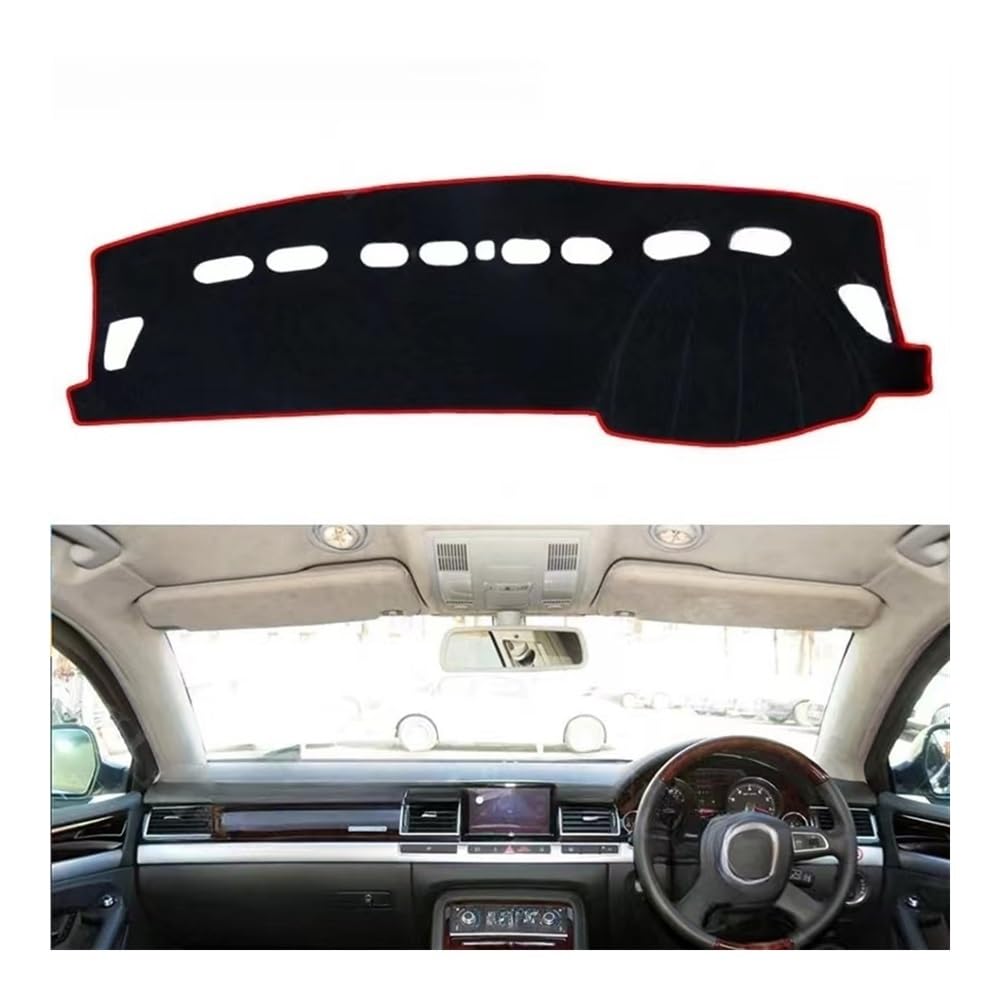 Auto Dashboard Abckung Matte Polyester Für A8 Für D3 2003-2010 Für 4E Auto Zubehör Dash Board Sonnenschirm Teppich Für S-linie Dashboard Abckung Schutz Pad(Red Edge,RHD) von CVZSD