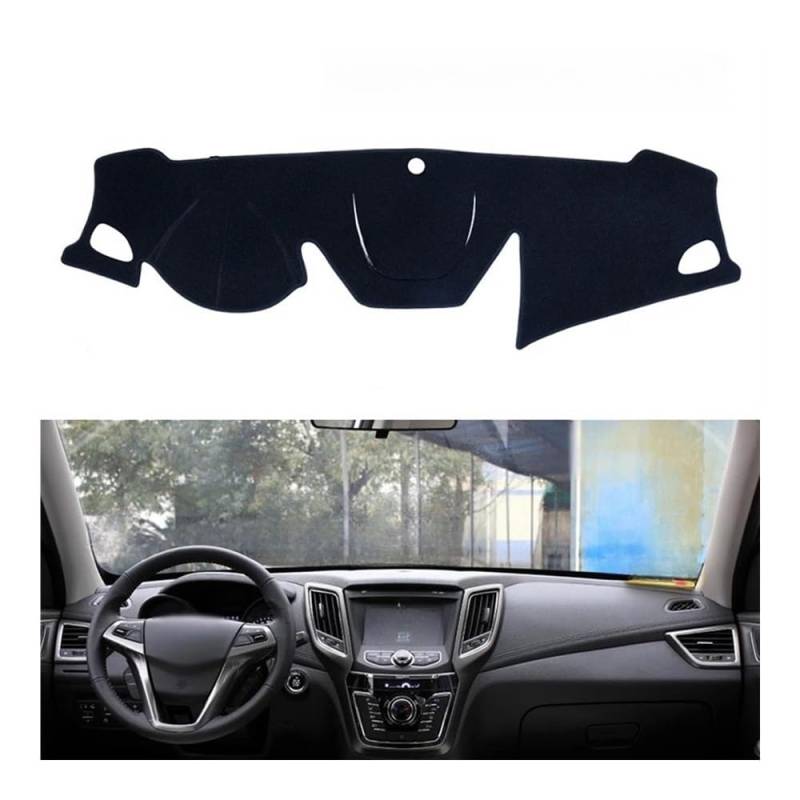 Auto Dashboard Abckung Matte Polyester Für Changan Für CS35 2018-2020 Auto Zubehör Dash Board Sonnenschirm Teppich Für CS 35 Dashboard Cover Schützen Pad(Black Edge,LHD) von CVZSD