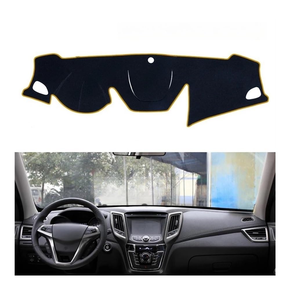 Auto Dashboard Abckung Matte Polyester Für Changan Für CS35 2018-2020 Auto Zubehör Dash Board Sonnenschirm Teppich Für CS 35 Dashboard Cover Schützen Pad(Brown Edge,LHD) von CVZSD