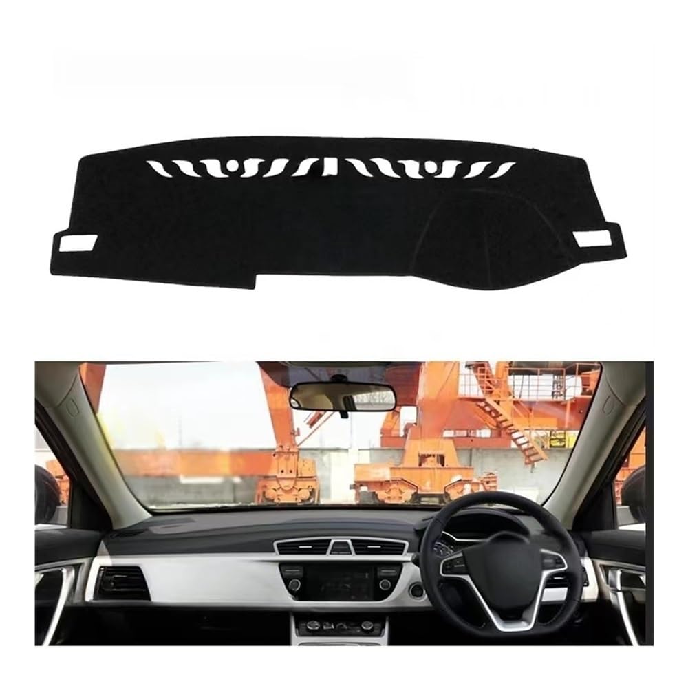 Auto Dashboard Abckung Matte Polyester Für Geely Für Atlas Für Emgrand Für X7 Für Sport 2016-2019 Auto Zubehör Sonnenschirm Teppich Dashmat Armaturenbrett Abckung Schutz Pad(Black Edge,RHD) von CVZSD