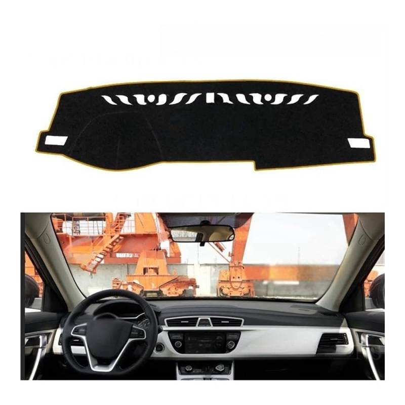 Auto Dashboard Abckung Matte Polyester Für Geely Für Atlas Für Emgrand Für X7 Für Sport 2016-2019 Auto Zubehör Sonnenschirm Teppich Dashmat Armaturenbrett Abckung Schutz Pad(Brown Edge,LHD) von CVZSD