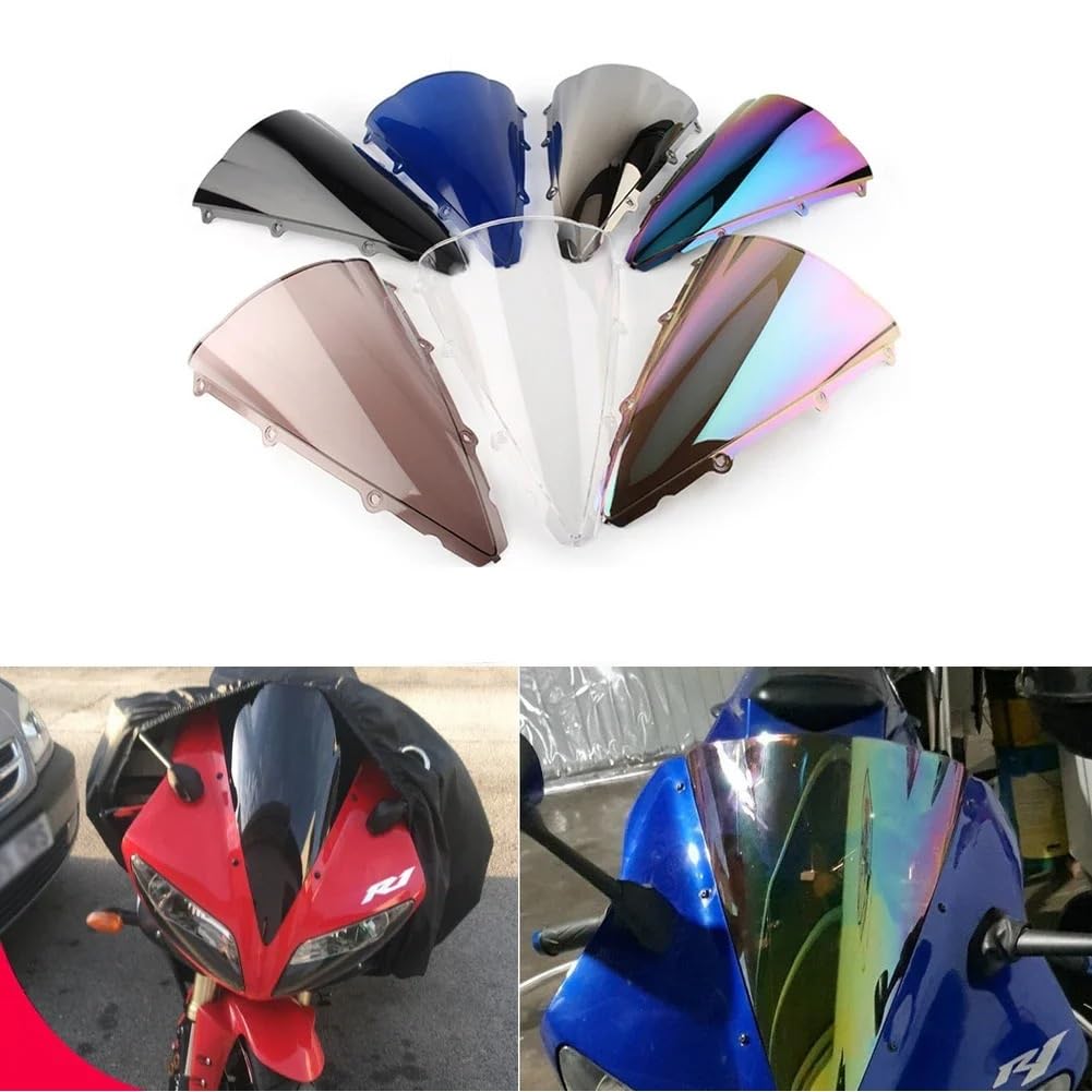 CVZSD Windschild Motorrad Motorrad Zubehör Windschutzscheibe Windschutz Bildschirm Deflektor Schutz Für YZF 1000 R1 YZF-R1 2002 2003 von CVZSD