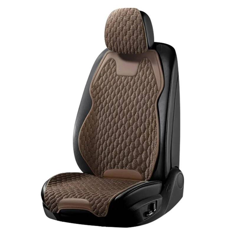 CVZXSDWLL Atmungsaktiver Autositzbezug, Vordersitze, Bodenschutz, Sitzkissen, Universal-Sitz-Nachrüstzubehör, Autositz-Schutzpolster Schonbezug Autositz(Brown,1 Front) von CVZXSDWLL