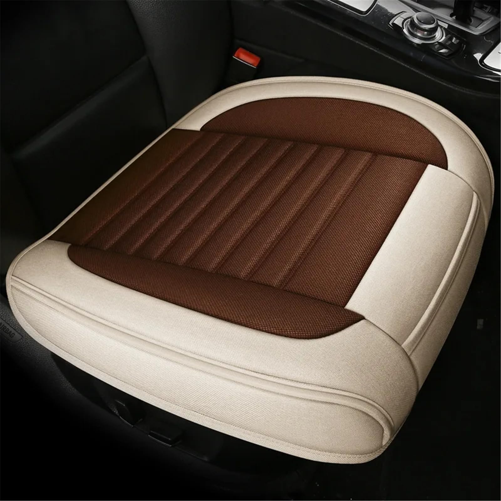 CVZXSDWLL Auto Atmungsaktive Schutzhülle Universal Sitzkissen Die Vorne Hinten Sitz Dekorative Matte Zubehör Auto Sitz Schutz Pads Schonbezug Autositz(Brown,Front) von CVZXSDWLL