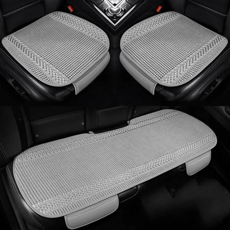 CVZXSDWLL Auto Sitzbezug Atmungsaktive Universal Vorne Hinten Sitzkissen Pad Matte Schutz Auto Innen Zubehör Auto Sitz Schutz Pads Schonbezug Autositz(Gray,Full Set) von CVZXSDWLL