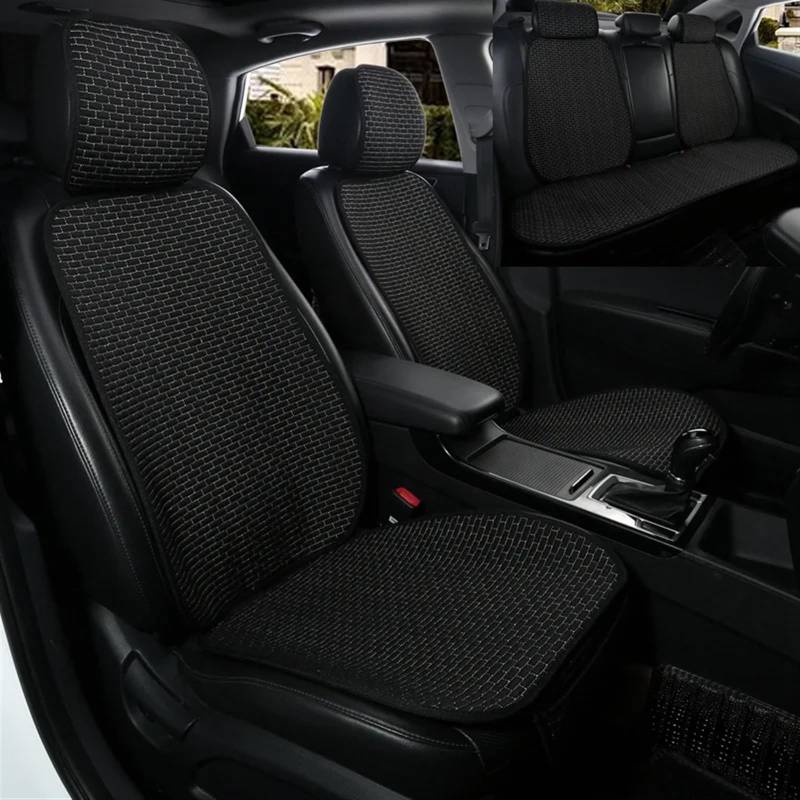 CVZXSDWLL Auto Sitzbezug Kissen Pad Für SUV LKW Autos Seat Protector Auto Sitzkissen Auto Zubehör Auto Kissen Automobil Innen Schonbezug Autositz(Black,Full Set) von CVZXSDWLL