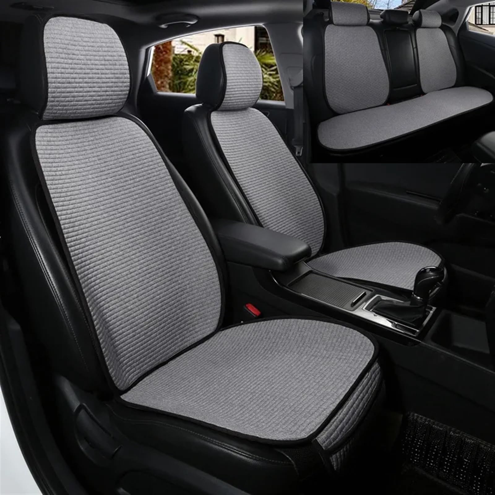 CVZXSDWLL Auto Sitzbezug Kissen Pad Für SUV LKW Autos Seat Protector Auto Sitzkissen Auto Zubehör Auto Kissen Automobil Innen Schonbezug Autositz(Gray,Full Set) von CVZXSDWLL