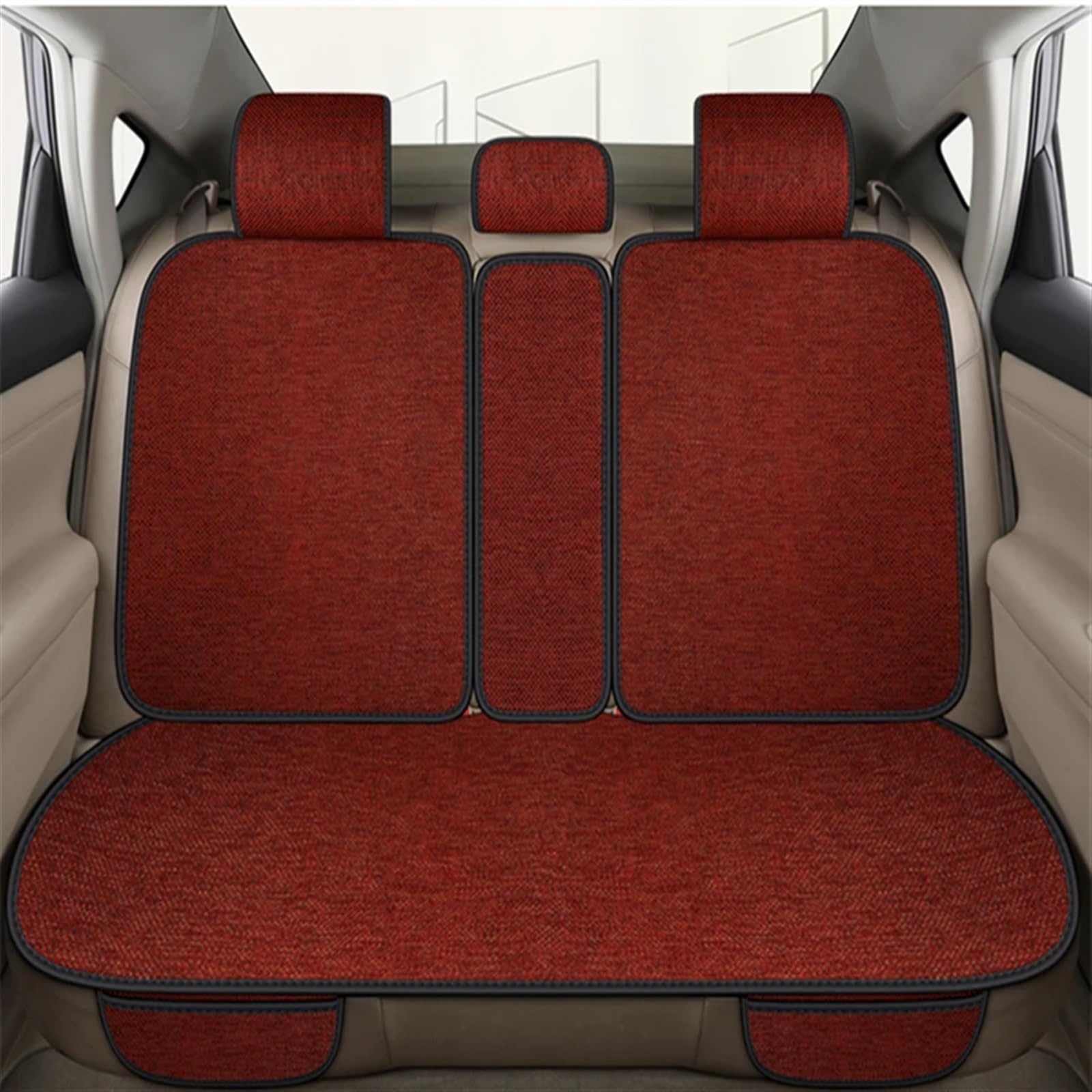 CVZXSDWLL Autositz Four Seasons Universal-Sitzbezug-Matte Automobil-Innenraum-Autositz-Schutzpolster Auto-Vorder-/Rücksitzbezug Schonbezug Autositz(Red,Rear) von CVZXSDWLL